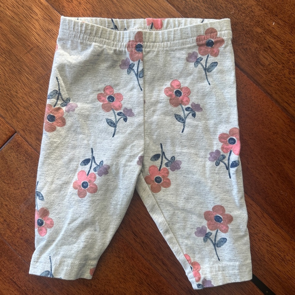Carter's Baby Leggings with Pink and Gray Floral Design